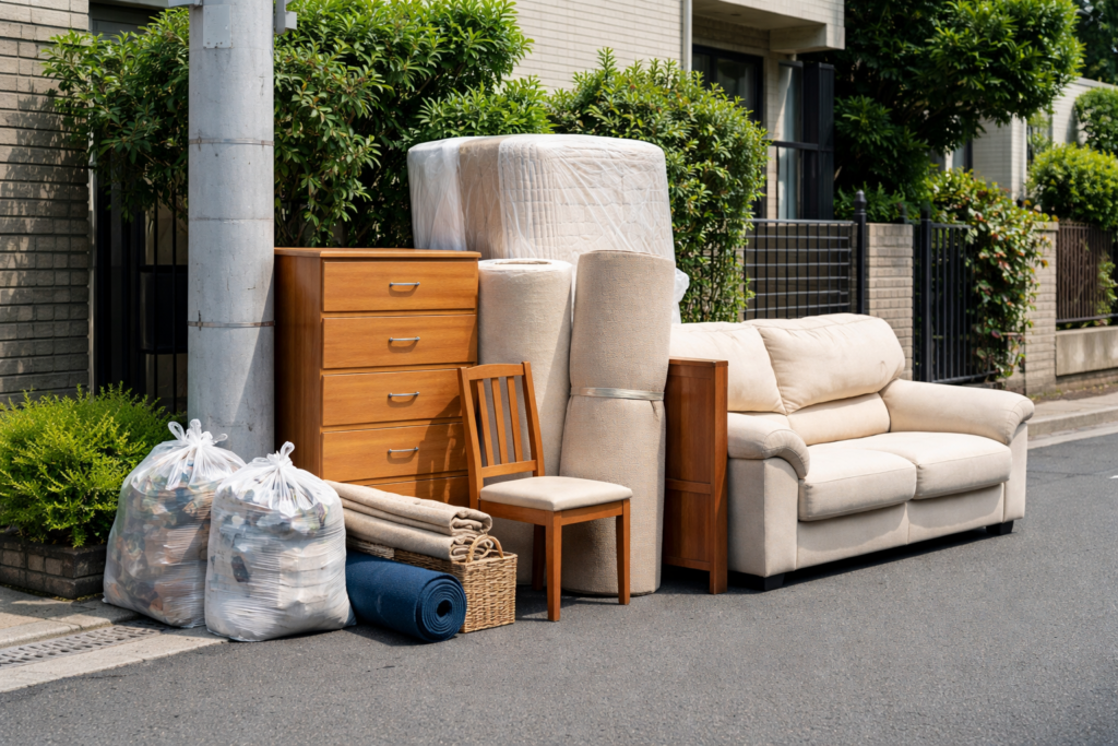 行政の大型ごみ回収に伴う搬出・分別対応