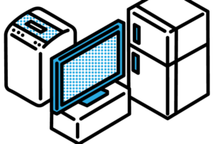 家電リサイクル法該当品目 - テレビ・冷蔵庫・洗濯機のイメージ
