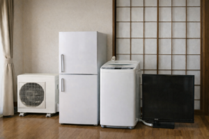 家電リサイクル法対象家電のテレビ・冷蔵庫・洗濯機・エアコン